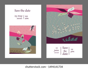Set of creative universal cards. Designs for prints, banner, poster,card, cover, invitation, placard, brochure, flyer, wedding, birthday, party invitations.