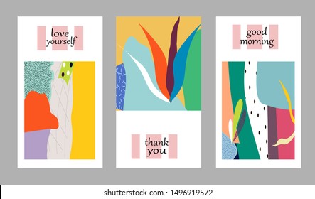 Set of creative universal cards. Designs for prints, banner, poster, placard, brochure, flyer, wedding, birthday, party invitations.