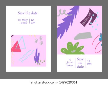 Set of creative universal cards. Designs for prints, banner, poster,card, cover, invitation, placard, brochure, flyer, wedding, birthday, party invitations.