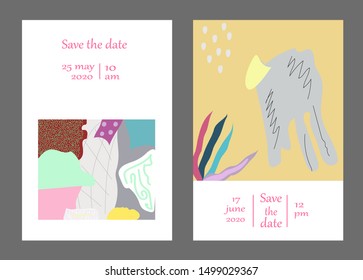 Set of creative universal cards. Designs for prints, banner, poster,card, cover, invitation, placard, brochure, flyer, wedding, birthday, party invitations.