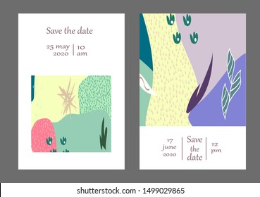 Set of creative universal cards. Designs for prints, banner, poster,card, cover, invitation, placard, brochure, flyer, wedding, birthday, party invitations.