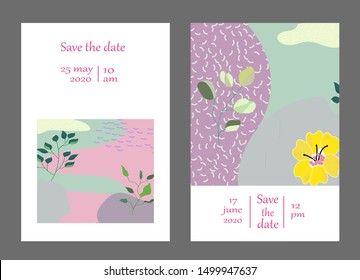 Conjunto de tarjetas universales creativas. Diseños para impresiones, banner, afiche, tarjeta, portada, invitación, cartel, folleto, volante, boda, cumpleaños, invitaciones para fiestas.