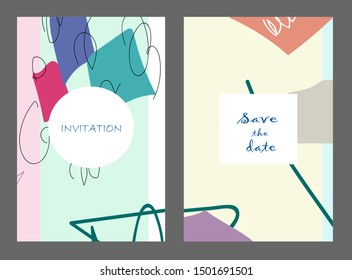 Set of creative universal cards. Designs for prints, banner, poster, placard, brochure, flyer, wedding, birthday, party invitations.