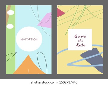 Set of creative universal cards. Designs for prints, banner, poster,card, cover, invitation, placard, brochure, flyer, wedding, birthday, party invitations.