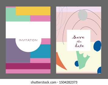 Set of creative universal cards. Designs for prints, banner, poster,card, cover, invitation, placard, brochure, flyer, wedding, birthday, party invitations.