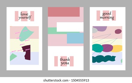 Set of creative universal cards. Designs for prints, banner, poster, placard, brochure, flyer, wedding, birthday, party invitations.
