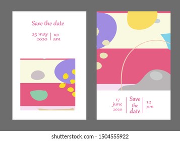 Set of creative universal cards. Designs for prints, banner, poster,card, cover, invitation, placard, brochure, flyer, wedding, birthday, party invitations.