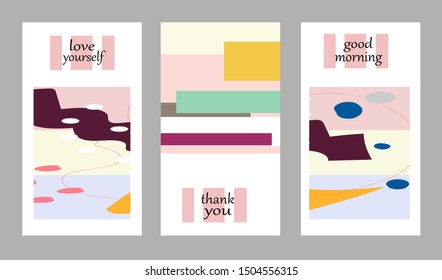 Set of creative universal cards. Designs for prints, banner, poster, placard, brochure, flyer, wedding, birthday, party invitations.