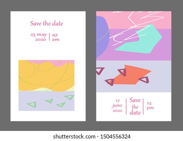 Set of creative universal cards. Designs for prints, banner, poster,card, cover, invitation, placard, brochure, flyer, wedding, birthday, party invitations.