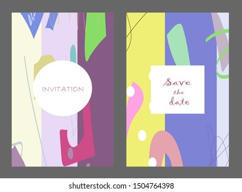 Set of creative universal cards. Designs for prints, banner, poster, placard, brochure, flyer, wedding, birthday, party invitations.