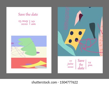 Set of creative universal cards. Designs for prints, banner, poster,card, cover, invitation, placard, brochure, flyer, wedding, birthday, party invitations.