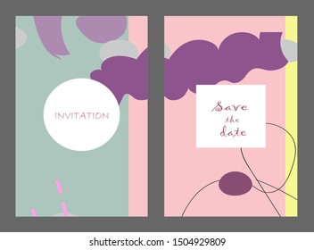 Set of creative universal cards. Designs for prints, banner, poster, placard, brochure, flyer, wedding, birthday, party invitations.