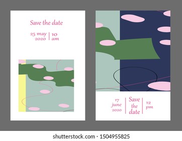 Set of creative universal cards. Designs for prints, banner, poster,card, cover, invitation, placard, brochure, flyer, wedding, birthday, party invitations.