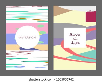 Set of creative universal cards. Designs for prints, banner, poster,card, cover, invitation, placard, brochure, flyer, wedding, birthday, party invitations.