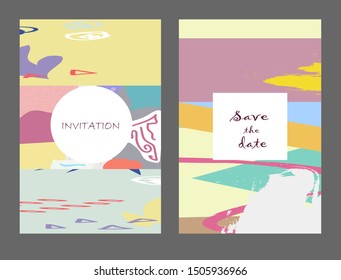 Set of creative universal cards. Designs for prints, banner, poster,card, cover, invitation, placard, brochure, flyer, wedding, birthday, party invitations.