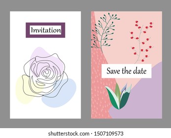 Set of creative universal cards. Designs for prints, banner, poster,card, cover, invitation, placard, brochure, flyer, wedding, birthday, party invitations.