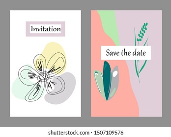 Set of creative universal cards. Designs for prints, banner, poster,card, cover, invitation, placard, brochure, flyer, wedding, birthday, party invitations.