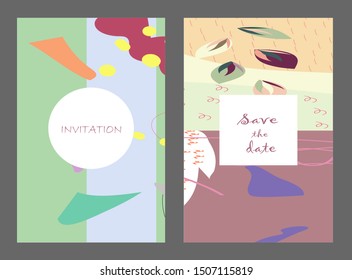 Set of creative universal cards. Designs for prints, banner, poster, placard, brochure, flyer, wedding, birthday, party invitations.