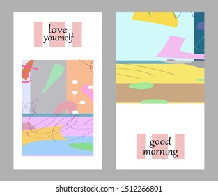 Set of creative universal cards. Designs for prints, banner, poster,card, cover, invitation, placard, brochure, flyer, wedding, birthday, party invitations.