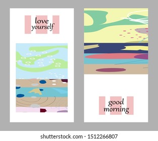 Set of creative universal cards. Designs for prints, banner, poster,card, cover, invitation, placard, brochure, flyer, wedding, birthday, party invitations.