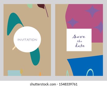 Set of creative universal cards. Designs for prints, banner, poster,card, cover, invitation, placard, brochure, flyer, wedding, birthday, party invitations.
