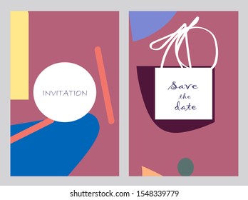 Set of creative universal cards. Designs for prints, banner, poster,card, cover, invitation, placard, brochure, flyer, wedding, birthday, party invitations.