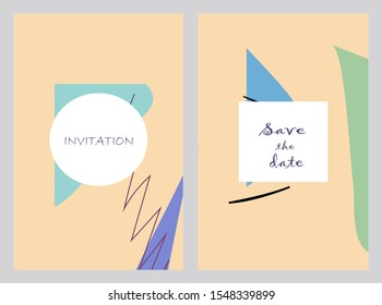 Set of creative universal cards. Designs for prints, banner, poster,card, cover, invitation, placard, brochure, flyer, wedding, birthday, party invitations.