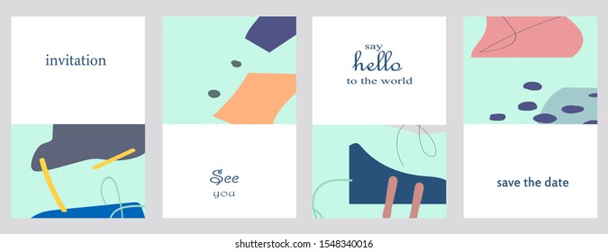 Set of creative universal cards. Designs for prints, banner, poster,card, cover, invitation, placard, brochure, flyer, wedding, birthday, party invitations.