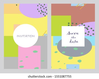 Set of creative universal cards. Designs for prints, banner, poster,invitation, placard, brochure, flyer, wedding, birthday, party.