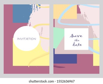 Set of creative universal cards. Designs for prints, banner, poster,invitation, placard, brochure, flyer, wedding, birthday, party.
