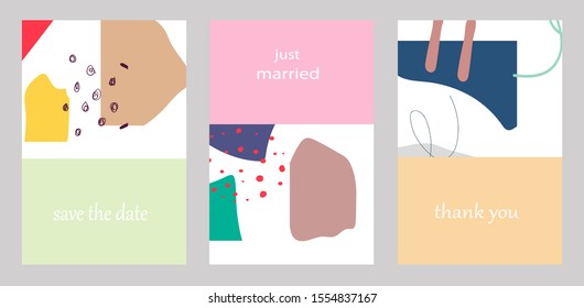 Set of creative universal cards. Designs for prints, banner, poster,invitation, placard, brochure, flyer, wedding, birthday, party.