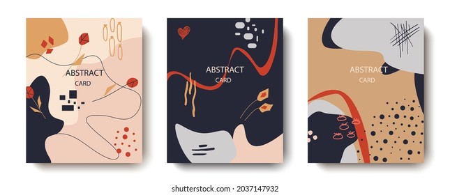 Conjunto de tarjetas universales creativas. Diseños para impresiones, banner, afiche, tarjeta, portada, invitación, cartel, folleto, volante, boda, cumpleaños, invitaciones para fiestas.