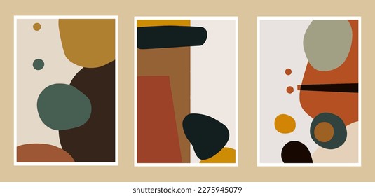 Conjunto de tarjetas universales creativas. Texturas dibujadas a mano. Ilustración vectorial. Estilo de color plano