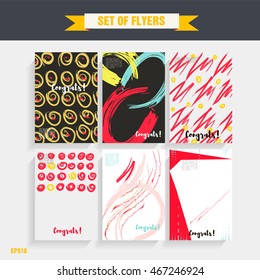Set of creative universal cards for wedding, anniversary, birthday, Valentine's day party. Design for banner, poster, card, invitation, placard, brochure, flyer.
