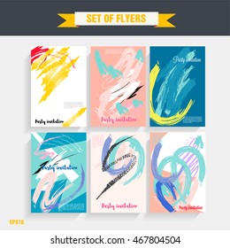 Set of creative universal cards for wedding, anniversary, birthday, Valentine's day party. Design for banner, poster, card, invitation, placard, brochure, flyer.