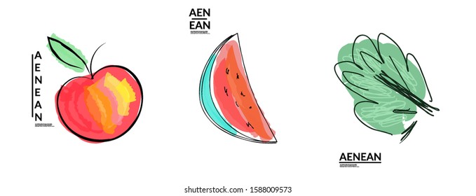 Set of creative universal doodles. Fun design elements with marker and ink textures. Simple hand drawn sketch style. Pencil and marker childish drawing. Kids art. Like child painting, design elements.