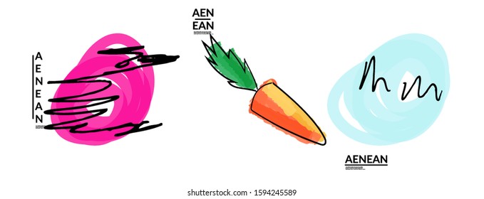 Set of creative universal doodles. Fun design elements with marker and ink textures. Simple hand drawn sketch style. Pencil and marker childish drawing. Kids art. Like child painting, design elements.