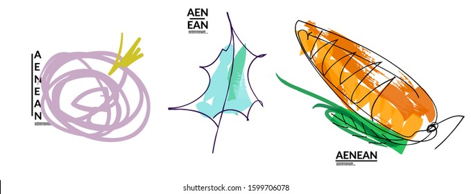Set of creative universal doodles. Fun design elements with marker and ink textures. Simple hand drawn sketch style. Pencil and marker childish drawing. Kids art. Like child painting, design elements.