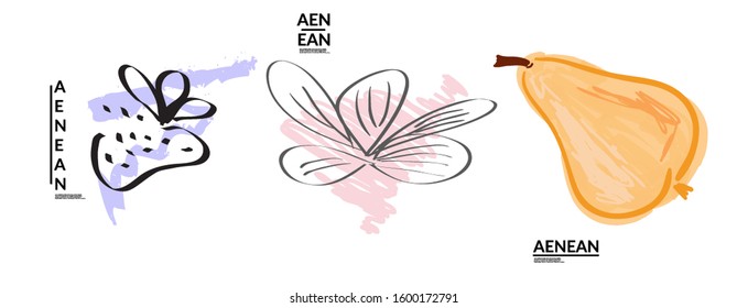 Set of creative universal doodles. Fun design elements with marker and ink textures. Simple hand drawn sketch style. Pencil and marker childish drawing. Kids art. Like child painting, design elements.