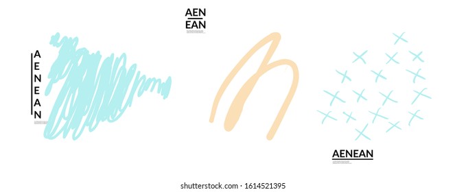 Set of creative universal doodles. Fun design elements with marker textures. Simple hand drawn geometric shapes. Marker childish drawing. Kids art. Like child painting, design elements.