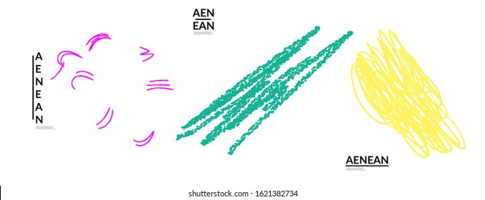 Set of creative universal doodles. Fun design elements with marker textures. Simple hand drawn geometric shapes. Marker childish drawing. Kids art. Like child painting, design elements.