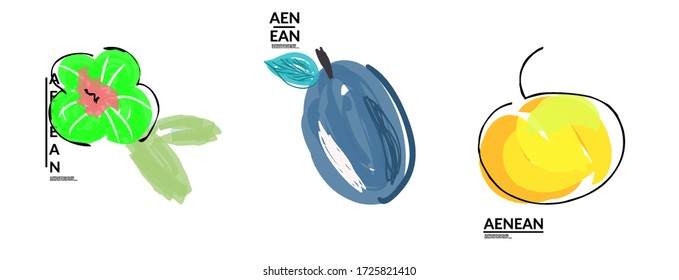 Set creative universal doodles