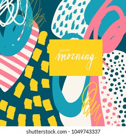 Set of creative universal geometric cards. Designs for prints, wedding, anniversary, birthday, Valentine's day, party invitations, posters, cards, etc. Vector. Isolated.
