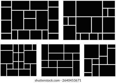 Set of creative vector Template Collage. Abstract picture frames composition vector collection.