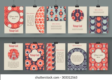 Set of creative vintage card templates