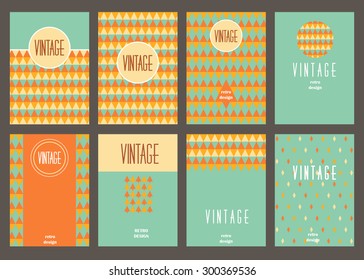 Set of creative vintage cards