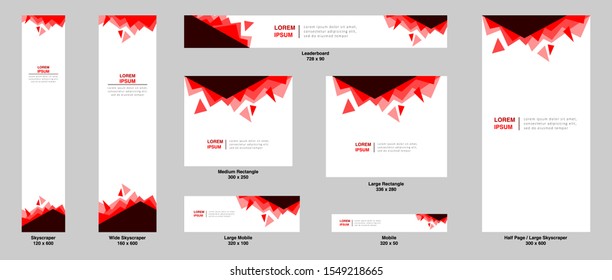 set of creative web banners of standard size. Vertical, horizontal and square template. vector illustration