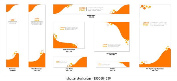 set of creative web banners of standard size. vertical, horizontal and square template. vector illustration