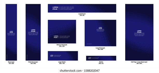 set of creative web banners of standard size. Vertical, horizontal and square template. vector illustration