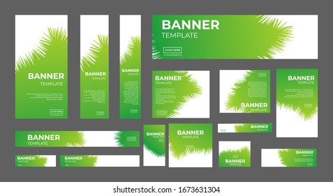 set of creative web banners of standard size with a place for photos. Business ad banner. Vertical, horizontal and square template. vector illustration EPS 10